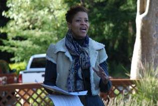 woman speaking at an event