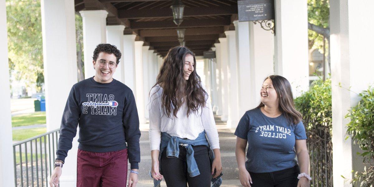 Saint Mary's SEBA Students walking around on campus